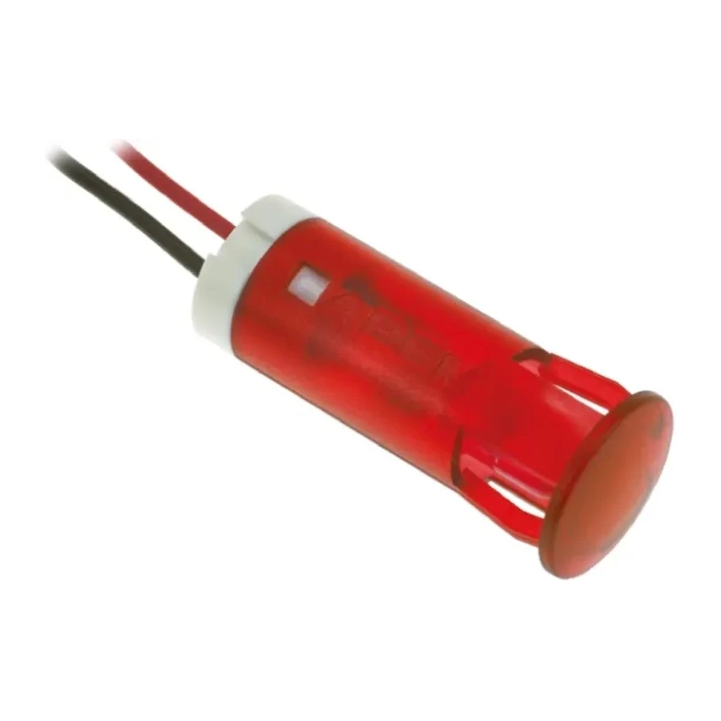 APEM Red Panel Mount Indicator 220V AC 3mA Lead Wire Termination QS103XXHR220