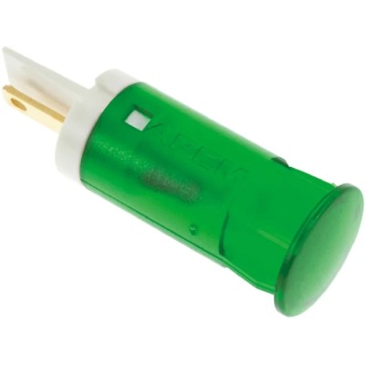 APEM Green Panel Mount Indicator, 12V dc, 20mA, Solder Lug Termination QS121XXG12