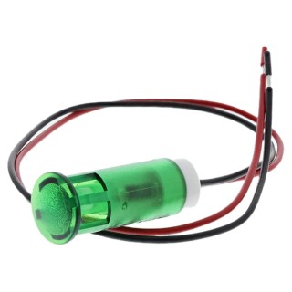 APEM Green Panel Mount Indicator 220V AC 3mA Lead Wire Termination QS103XXHG220