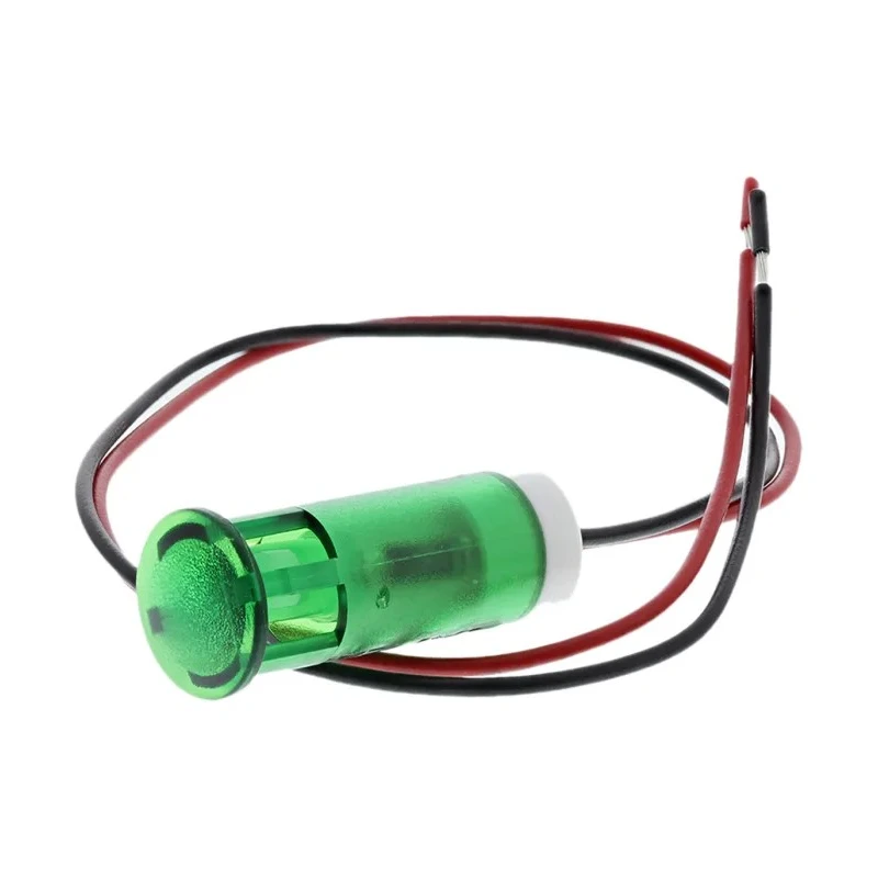 APEM Green Panel Mount Indicator 220V AC 3mA Lead Wire Termination QS103XXHG220