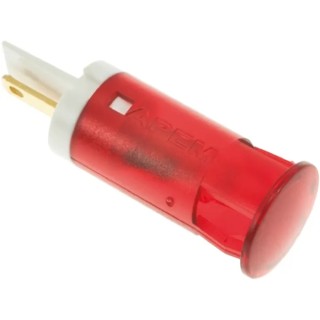 APEM Red Panel Mount Indicator 24V DC 20mA Red Bezel Solder Lug Termination QS121XXR24