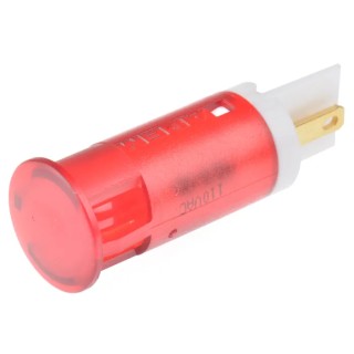 APEM Red Panel Mount Indicator 110V AC 6mA Solder Lug Termination QS121XXHR110
