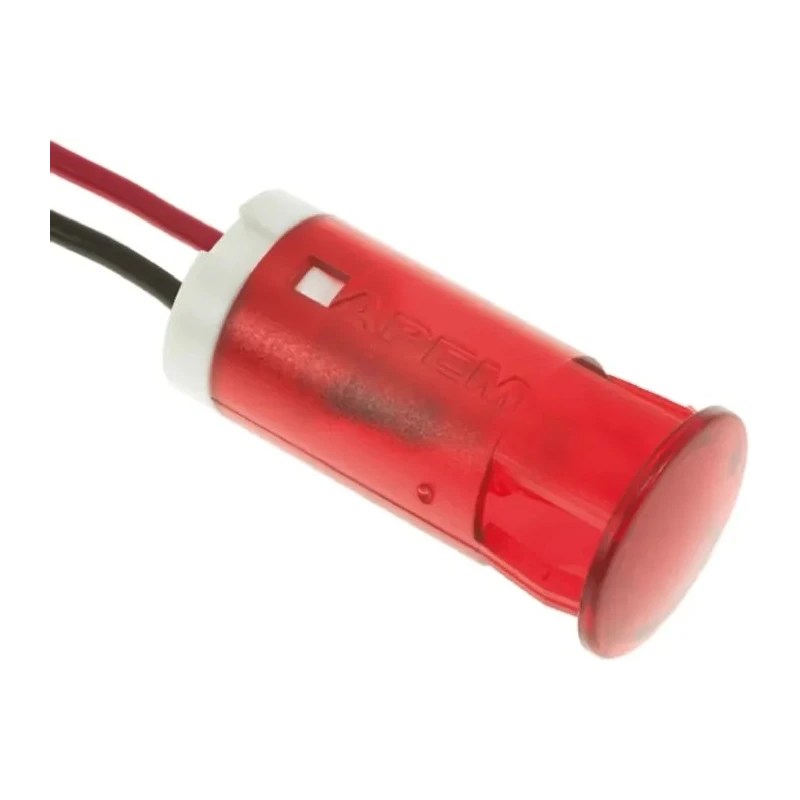 APEM Red LED Panel Mount Indicator 12 mm, FASTON Termination, 24V dc, Apem QS Series QS123XXR24