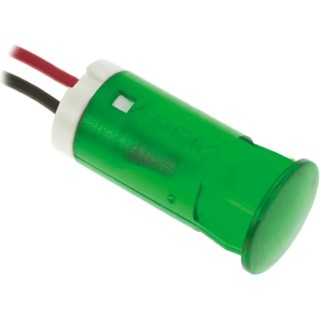 APEM Panel Mount LED Indicator Green 12 mm Mount Hole, FASTON Termination, 12V dc QS123XXG12