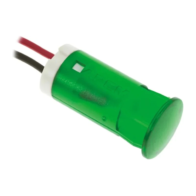 APEM Panel Mount LED Indicator Green 12 mm Mount Hole, FASTON Termination, 12V dc QS123XXG12