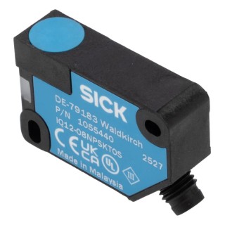 SICK Block Inductive Proximity Sensor IQ12-08NPSKT0S, M3 Thread, PNP Output, 8 mm Detection, 30 V DC, 200 mA