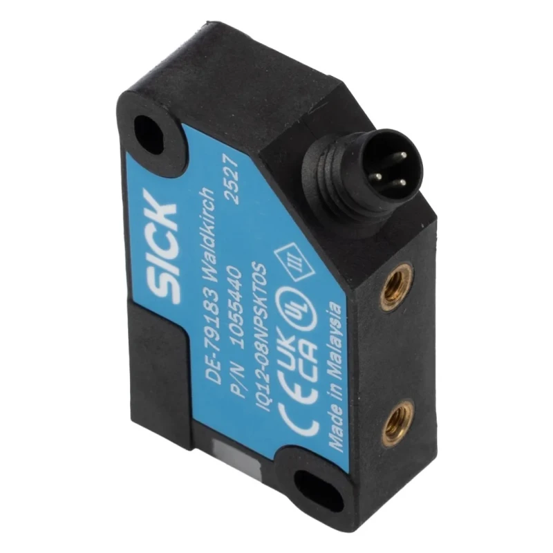 SICK Block Inductive Proximity Sensor IQ12-08NPSKT0S, M3 Thread, PNP Output, 8 mm Detection, 30 V DC, 200 mA
