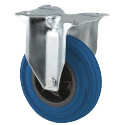 Tente Fixed Castor, Rubber Wheel 80 mm Diameter, 140 kg Load Capacity, Roller Bearing Hub, Polypropylene 3478PIR080P62