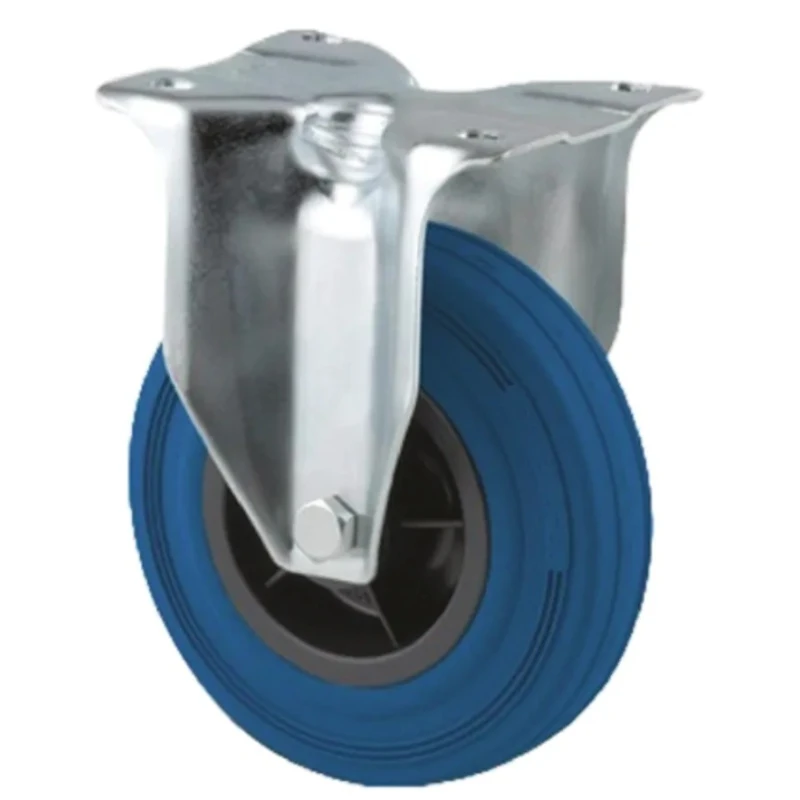 Tente Fixed Castor, Rubber Wheel 80 mm Diameter, 140 kg Load Capacity, Roller Bearing Hub, Polypropylene 3478PIR080P62