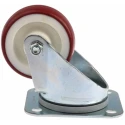 Tente Swivel Castor with 80 mm Polyurethane Wheel, 150 kg Load Capacity, Pressed Steel Frame, Zinc Plated 3470UAR080P62 red