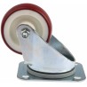 Tente Swivel Castor with 80 mm Polyurethane Wheel, 150 kg Load Capacity, Pressed Steel Frame, Zinc Plated 3470UAR080P62 red