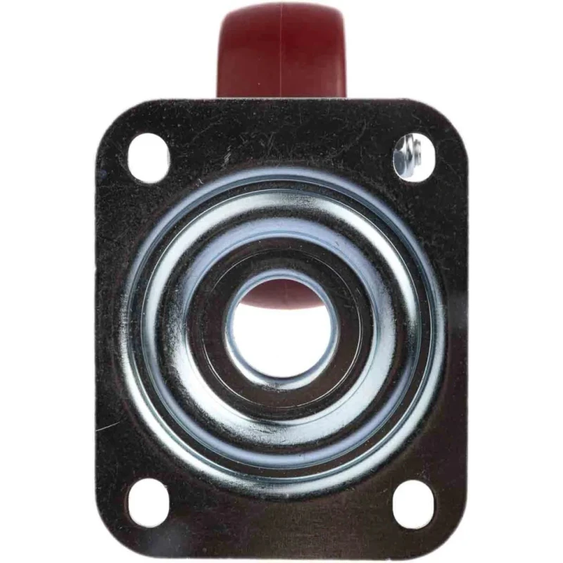 Tente Swivel Castor with 80 mm Polyurethane Wheel, 150 kg Load Capacity, Pressed Steel Frame, Zinc Plated 3470UAR080P62 red