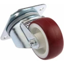 Tente Swivel Castor with 80 mm Polyurethane Wheel, 150 kg Load Capacity, Pressed Steel Frame, Zinc Plated 3470UAR080P62 red