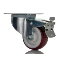 Tente Braked Swivel Castor 150 kg Capacity 80 mm Wheel Diameter Polyurethane 3477UAR080P62 red