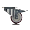 Tente Braked Swivel Castor 150 kg Capacity 80 mm Wheel Diameter Polyurethane 3477UAR080P62 red