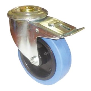 Tente Swivel Castor, 150 kg Load Capacity, 100 mm Elastic Tyre Wheel, Pressed Steel Frame, Model 3477UFR100P30
