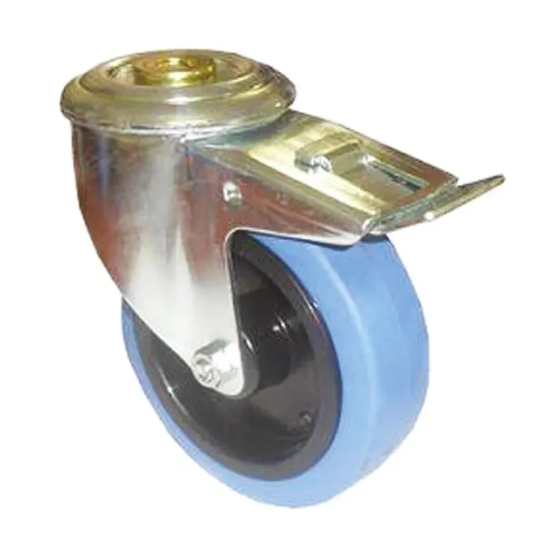 Tente Swivel Castor, 150 kg Load Capacity, 100 mm Elastic Tyre Wheel, Pressed Steel Frame, Model 3477UFR100P30