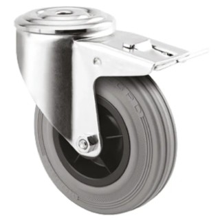 Tente Swivel Castor 70 kg Capacity 80 mm Wheel Rubber 3477PIR080P30