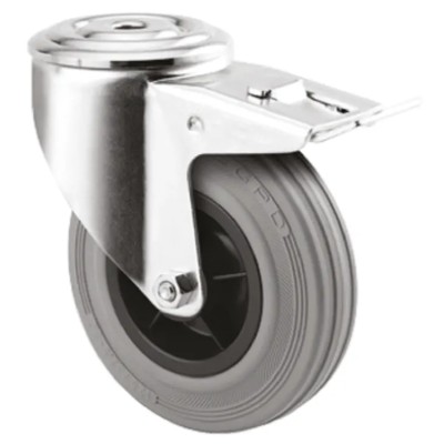Tente Swivel Castor 70 kg Capacity 80 mm Wheel Rubber 3477PIR080P30