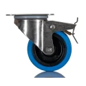 Tente Braked Swivel Castor, Stainless Steel Frame, 160 kg Load Capacity, 100 mm Elastic Wheel 8477UFD100P62