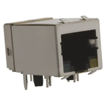 TE Connectivity Cat3 Shielded RJ45 Connector Female Through Hole 1 Port 8 Way Right Angle RJ45