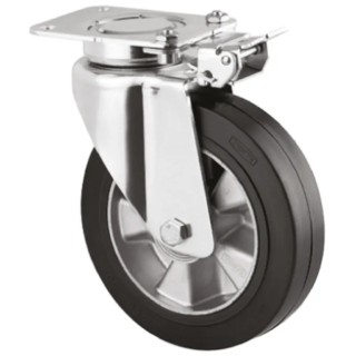Tente Braked Swivel Castor 450 kg Capacity 200 mm Wheel Diameter Elastic Tyre 3641IEP200P63