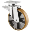 Tente Braked Swivel Castor, 500 kg Load Capacity, 125 mm Polyurethane Wheel, Aluminium Hub, Pressed Steel 3642ITP125P63 FLAT