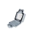 MK Electric 13A Grey 1 Gang Outdoor Switched Plug Socket Type G British K56486GRY