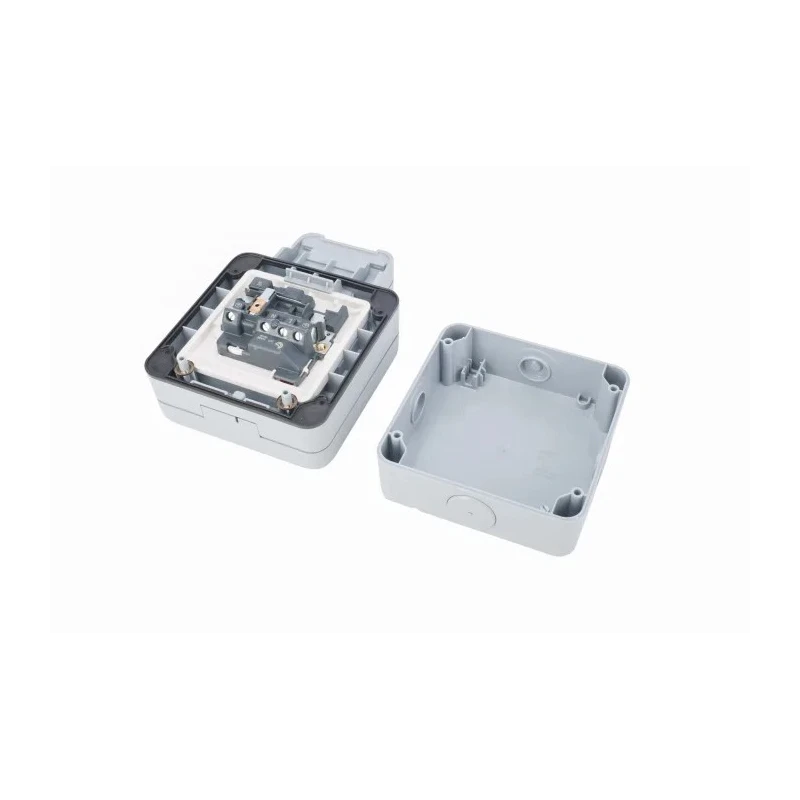 MK Electric 13A Grey 1 Gang Outdoor Switched Plug Socket Type G British K56486GRY