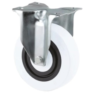 Tente Fixed Castor, 160 kg Load Capacity, 100 mm Wheel Diameter, Pressed Steel Frame, Polyamide Wheel 3478HUR100P62 White