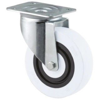 Tente Industrial Swivel Castor Wheel 100 mm Diameter 160 kg Load Capacity Polyamide 3470HUR100P62 White