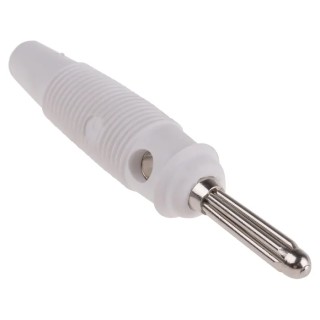 Hirschmann Test & Measurement White Male 4 mm Banana Plug, Solder Termination, 60V dc, 30A, Nickel Plating 930727107