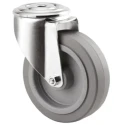 Tente Swivel Castor with 70 kg Load Capacity, 100 mm Wheel Diameter, Elastic Tyre, Pressed Steel Frame 3470UFR100P30