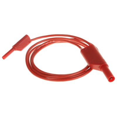 Hirschmann Test & Measurement Connector Test Lead 10A, 1000 V AC/DC, Red, 1 m Lead Length 975163101