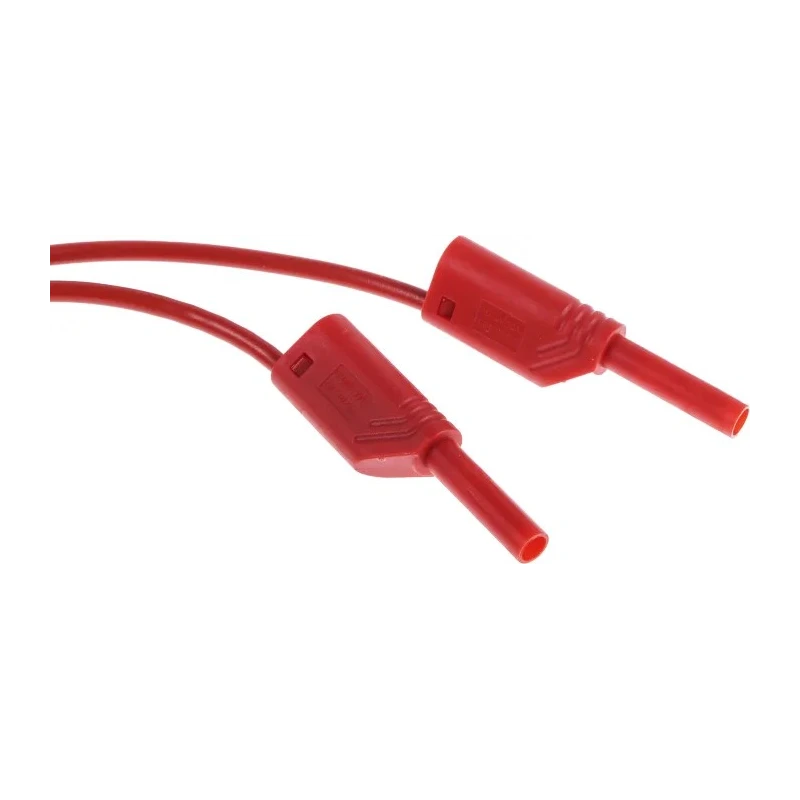 Hirschmann Test & Measurement Connector Test Lead 10A, 1000 V AC/DC, Red, 2 m Lead Length 975698701