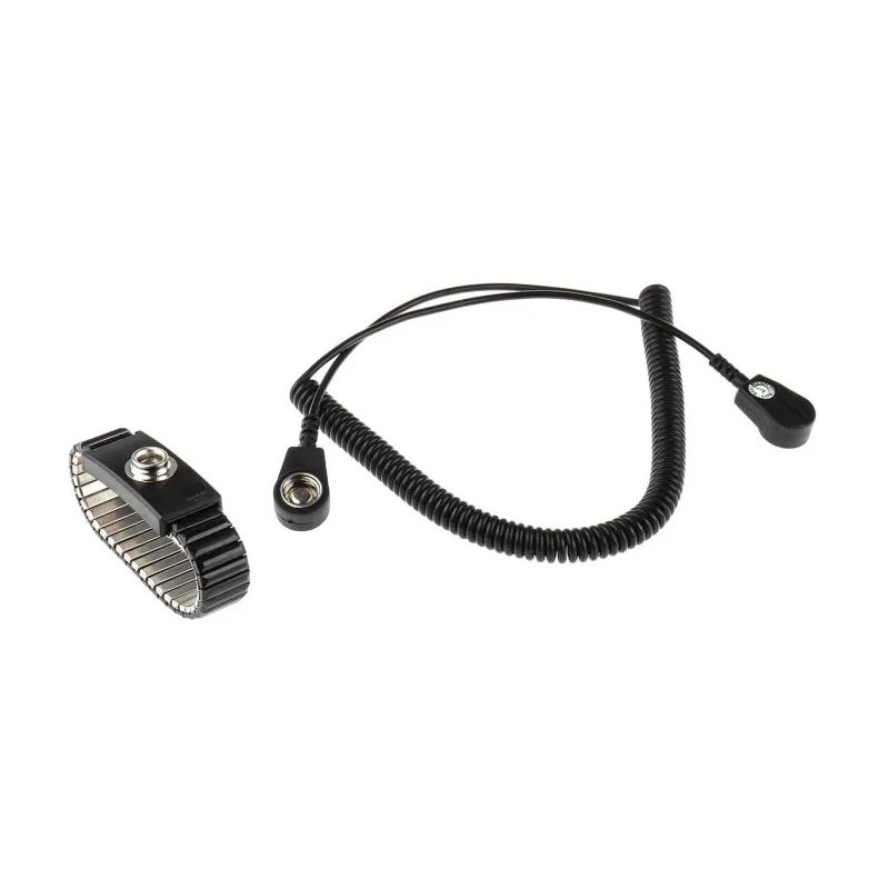 RS PRO ESD Grounding Wrist Strap & Cord Set 2m Cord Length Reusable Stainless Steel Premium Metal RS-787-3101