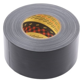 3M Scotch 389 Duct Tape, PE Coated Finish, 75mm Width x 50m Length, Black, Synthetic Rubber Adhesive 389 75mm x 50M black