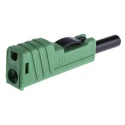 Hirschmann Test & Measurement Green Male Banana Plug 4 mm Connector Screw Termination 30 V AC 60 V DC 30 A Nickel 932153104