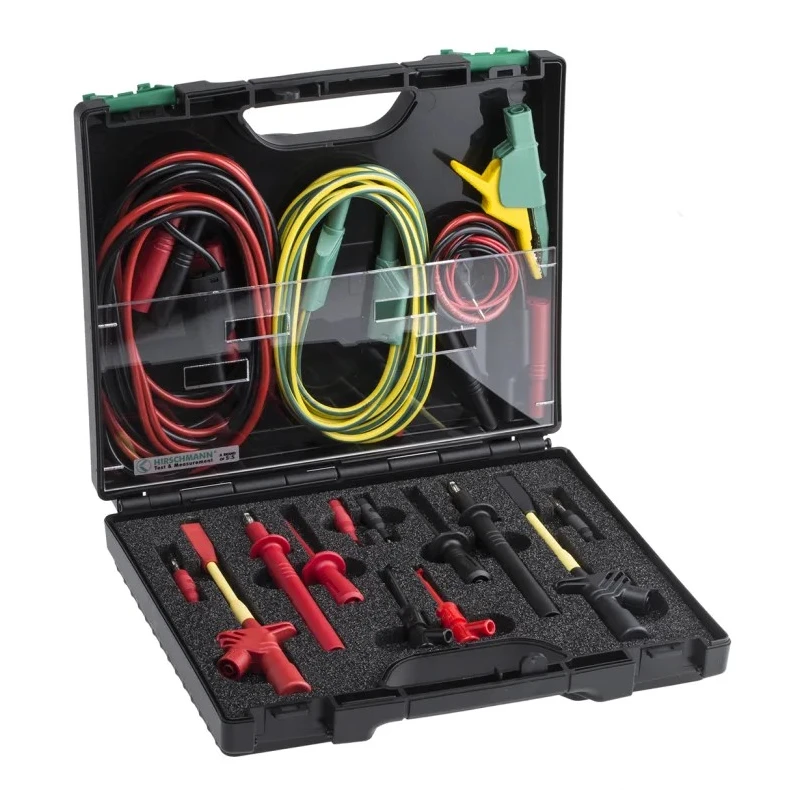 Hirschmann Test & Measurement Test Lead Kit with (2) Moulded Plug Adapters, (2) Safety Test Probes, Crocodile 932792001