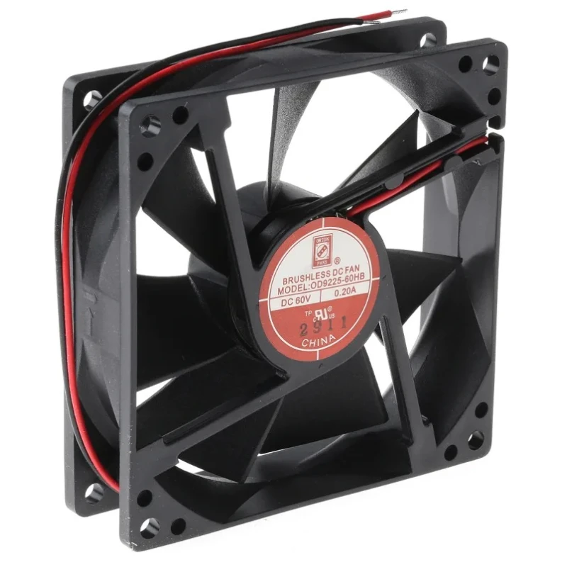 RS PRO Axial Fan, 60V DC, 12W, 200mA Max, 117.2 m³/h Air Flow, 3200 RPM, IP44, 92 mm Square Frame, Ball Bearing IP44