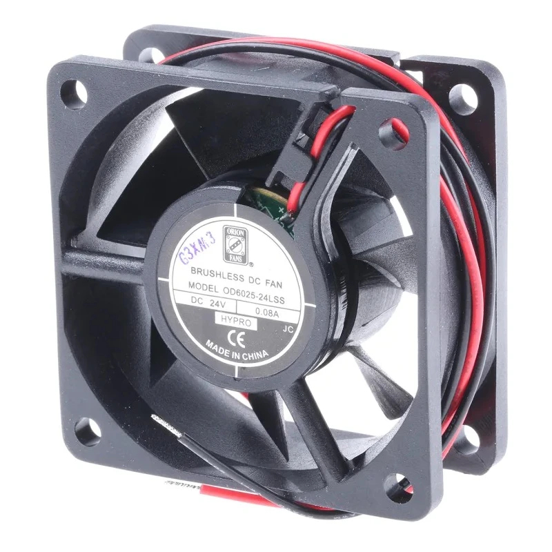 RS PRO 24V DC Axial Fan, 22.1 m³/h Air Flow, 1 W, 60 mA Max, IP44, 60 mm x 60 mm x 25 mm, Sleeve Bearing, Model IP44