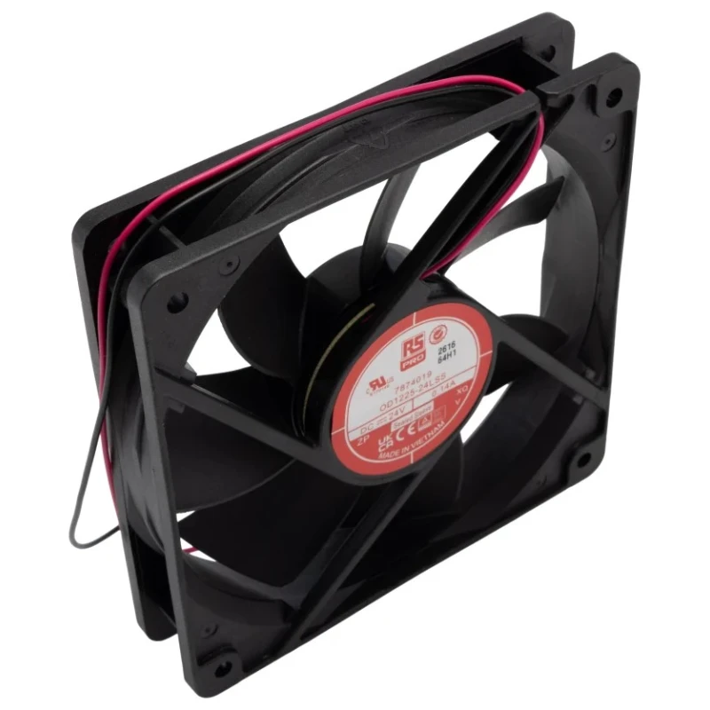 RS PRO Axial Fan 24V DC 3 W 140 mA Max Air Flow 121 m³/h IP44 120 mm Square Frame IP44
