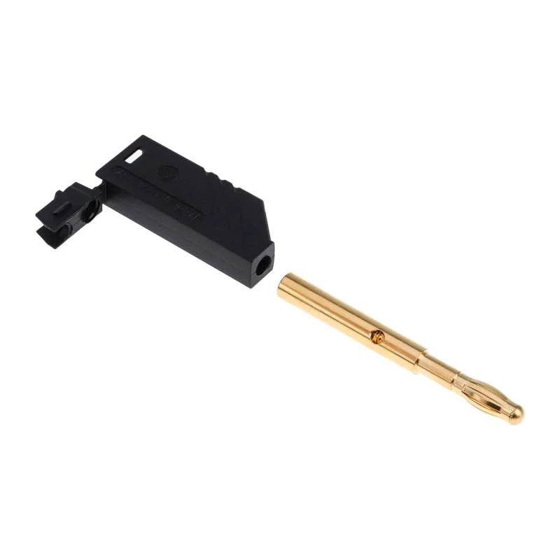 Hirschmann Test & Measurement Black Male Banana Plug 4 mm Connector Screw Termination 30 V ac 60 V dc 24A Gold 934100700
