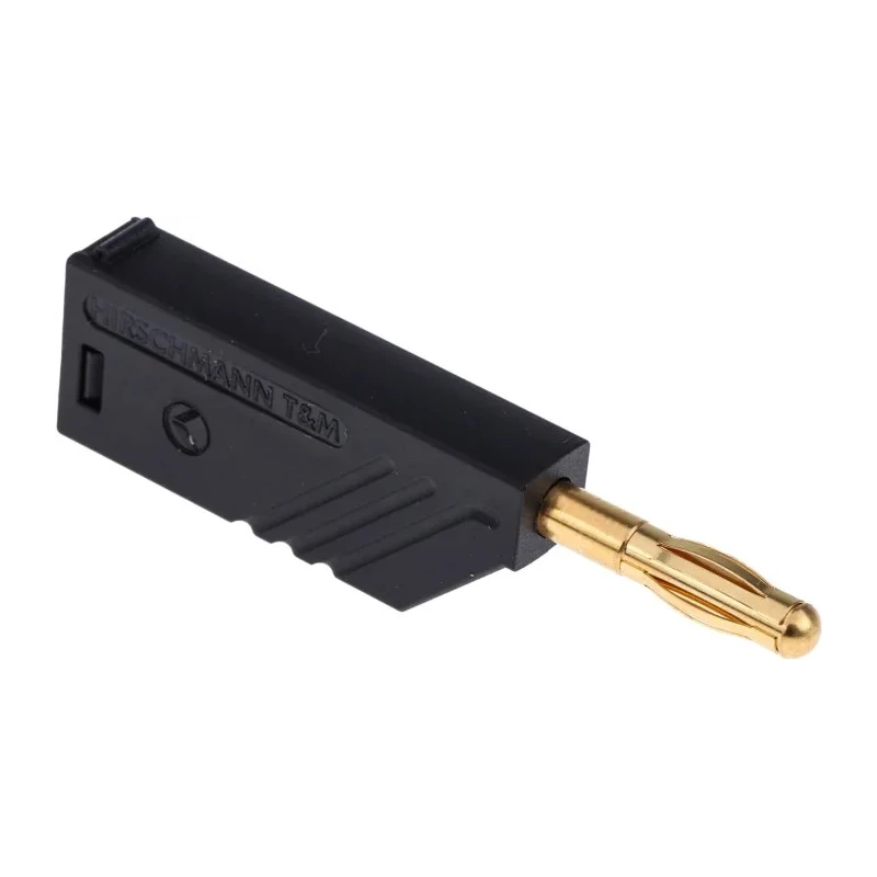 Hirschmann Test & Measurement Black Male Banana Plug 4 mm Connector Screw Termination 30 V ac 60 V dc 24A Gold 934100700