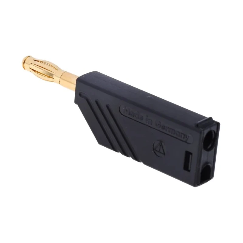 Hirschmann Test & Measurement Black Male Banana Plug 4 mm Connector Screw Termination 30 V ac 60 V dc 24A Gold 934100700