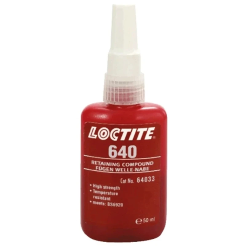 Loctite Green High Strength Retaining Compound Liquid Bottle 50 ml, Urethane Methacrylate, 175°C Max, -55°C Min 640