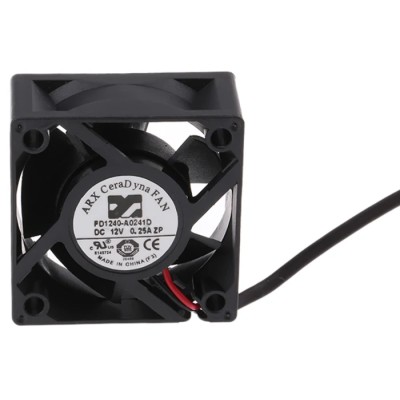 ARX CeraDyna Series DC Axial Fan 12V DC, 3 W Power, 0.25 A, 21 m³/h Air Flow, IP20, 40x40x20 mm 