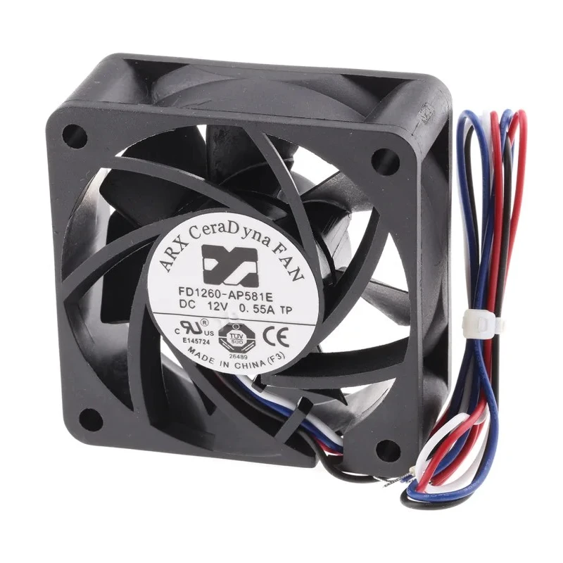 ARX CeraDyna Series Axial Fan 12V DC 67 m³/h 5.64 W 0.47 A Max IP20 60x60x25 mm 