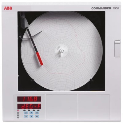 ABB 1-Channel Circular Chart Recorder Current, Millivolt, Resistance, Temperature, Voltage C1911KA001200000STD