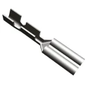 TE Connectivity FASTON .110 Black Uninsulated Female Spade Connector, Crimp, 2.79 x 0.51 mm Tab Size, 24 AWG to 22 42067-1
